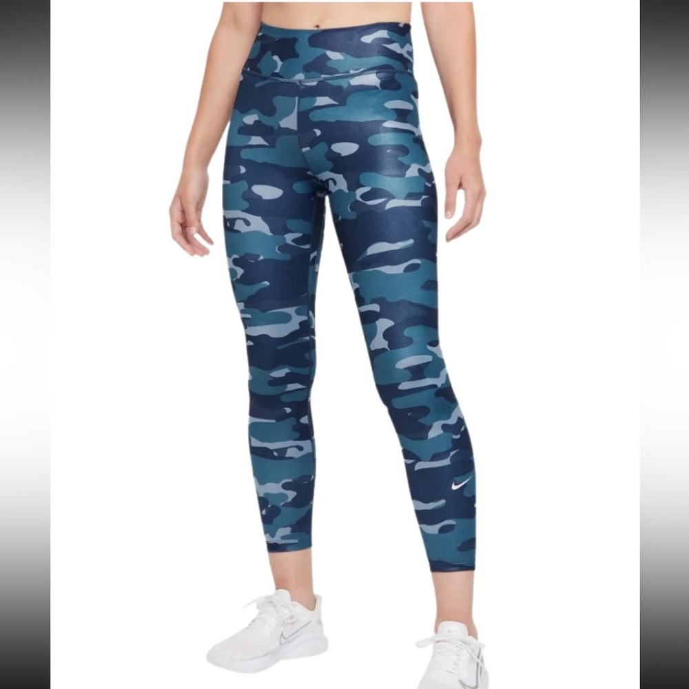 Nike Blue and Gray Camouflage Leggings Size XL